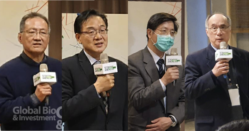 學界疾呼:政府應成立武漢肺炎學研專家小組,左起為《科學人》總編輯李家維、科技部生命科學研究發展司司長陳鴻震、台灣大學副校長張上淳、國衛院院長梁賡義 (攝影/李林璦)