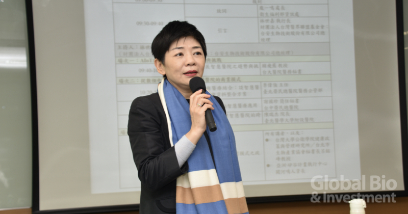台灣醫界聯盟基金會執行長林世嘉表示,智慧醫院是一項從就醫流程開始就整合所有醫療科技的場域。(攝影/彭梓涵)
