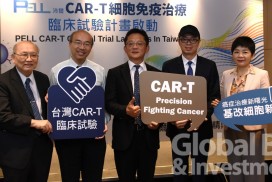 左起:台灣細胞醫療協會理事長陳耀昌、沛爾生醫資深副總暨技術長林建廷、沛爾生醫創辦人暨董事長林成龍、百瑞精鼎亞太區業務發展副總裁楊宜寰、台灣醫界聯盟基金會執行長林世嘉。(攝影:吳培安)